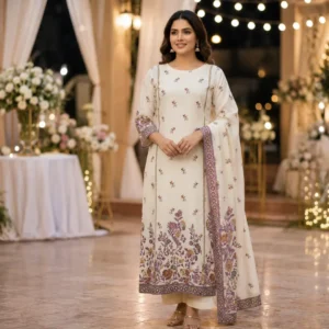 Vintage Floral Ivory Kurta Set