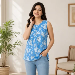 floral-print-printed-nylon-a-line-kurta-for-women-blue